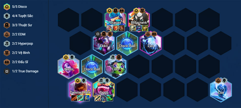 Đội hình TwistedFate Disco Tuyệt Sắc