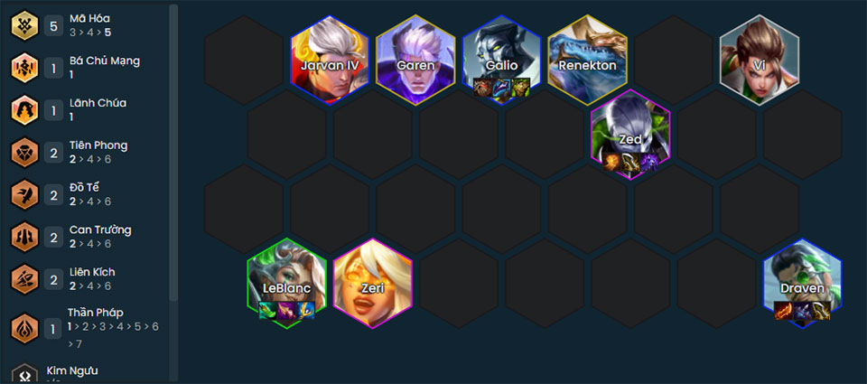 Đội hình Zed Mã Hóa