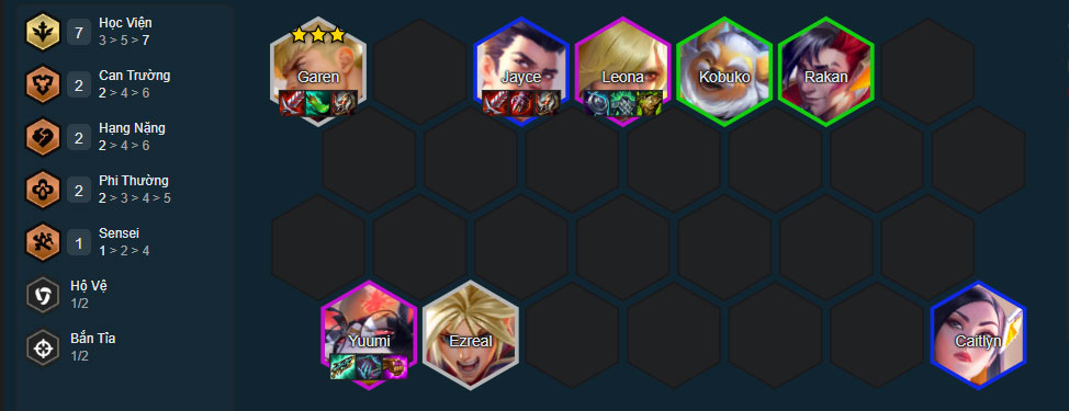 Đội hình Garen Công Lý Học Đường