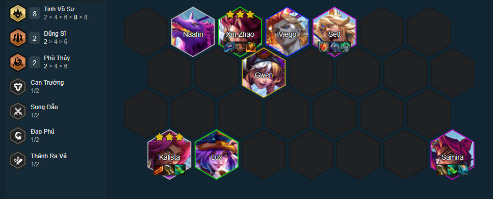 Đội hình Kalista Tinh Võ Sư