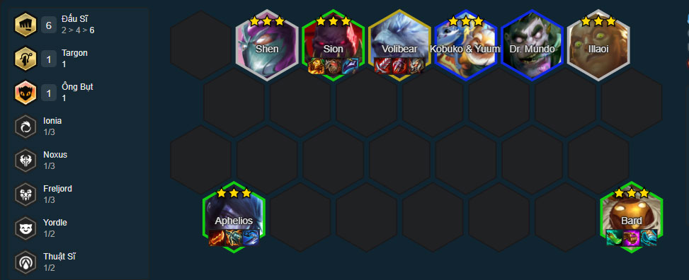 Đội hình Aphelios Đấu Sĩ Đội hình Aphelios Đấu Sĩ