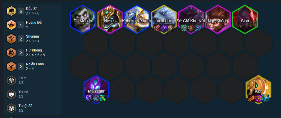 Đội hình Azir Đấu Sĩ Đội hình Azir Đấu Sĩ