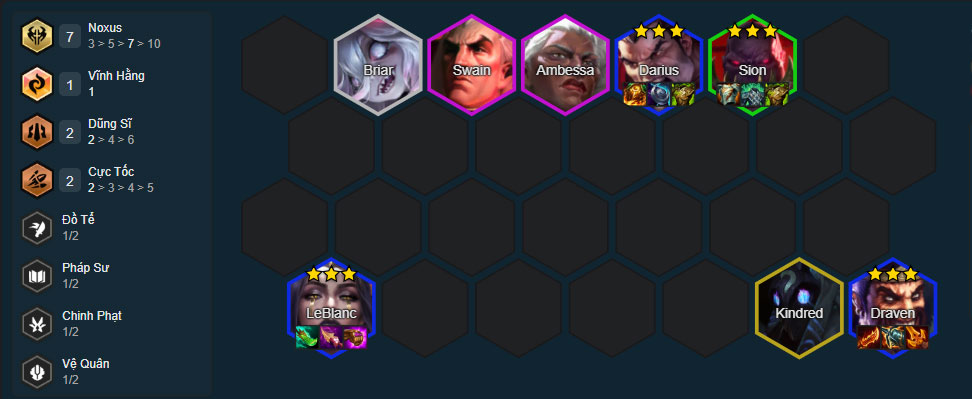 Đội hình Draven Noxus Đội hình Draven Noxus