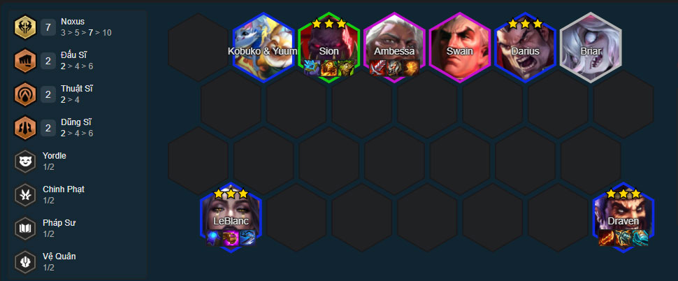 Đội hình LeBlanc Noxus Đội hình LeBlanc Noxus