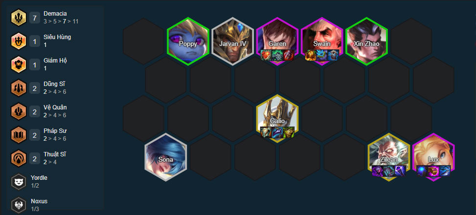 Đội hình Lux Demacia Đội hình Lux Demacia