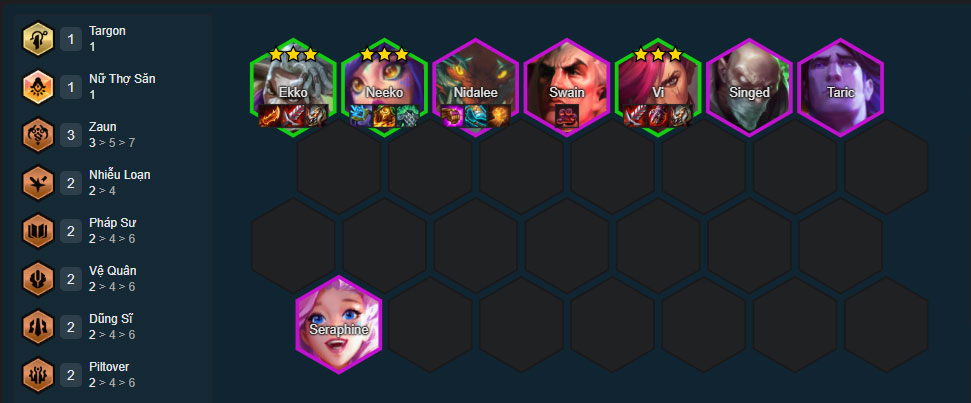 Đội hình Nidalee Zaun DTCL mùa 16