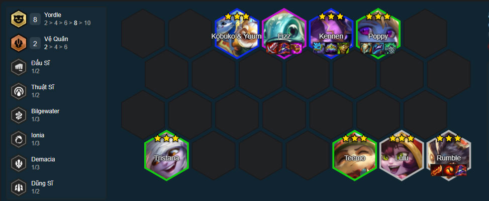 Đội hình Rumble Pháo Kích Tầm Xa Đội hình Rumble Pháo Kích Tầm Xa