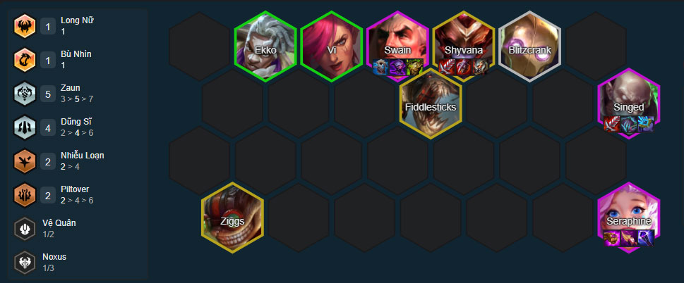 Đội hình Seraphine Dũng Sĩ Đội hình Seraphine Dũng Sĩ