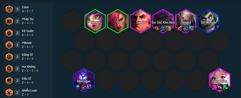 Đội hình Seraphine Zaun DTCL mùa 16