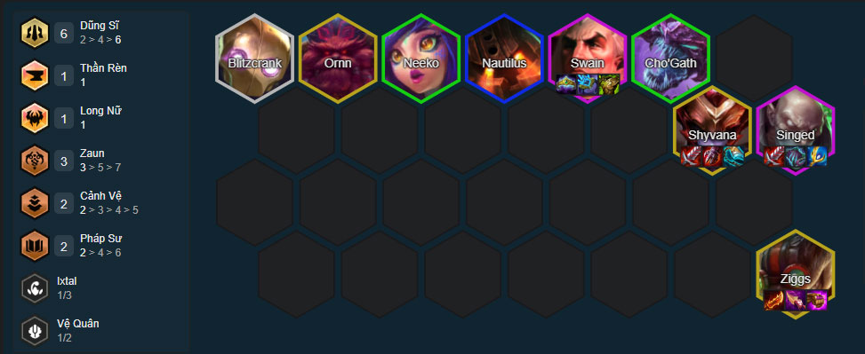 Đội hình Singed Dũng Sĩ Đội hình Singed Dũng Sĩ