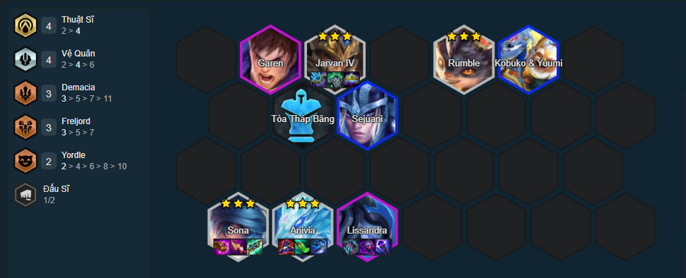 Đội hình Sona Thuật Sĩ DTCL mùa 16