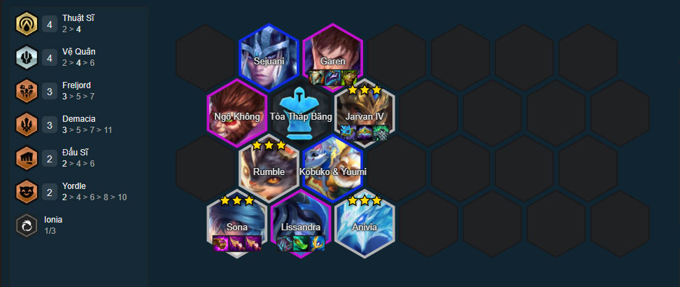 Đội hình Sona Thuật Sĩ DTCL mùa 16