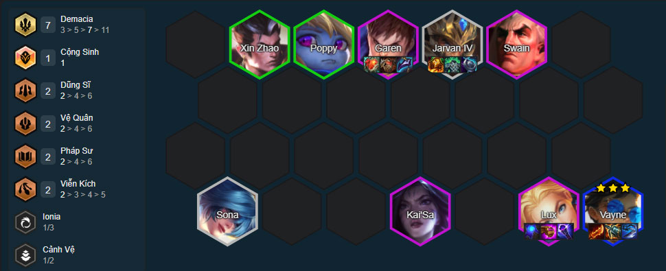 Đội hình Vayne Demacia Đội hình Vayne Demacia