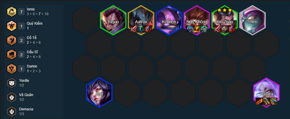 Đội hình XinZhao Thử Thách Dưới Ánh Chạng Vạng Ionia Đội hình XinZhao Thử Thách Dưới Ánh Chạng Vạng Ionia