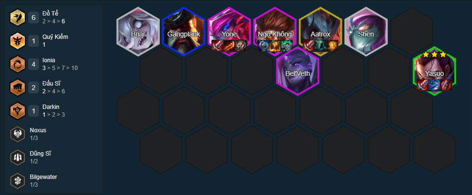Đội hình Yasuo Đồ Tể Đội hình Yasuo Đồ Tể