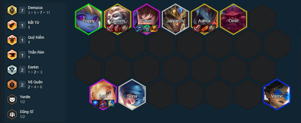 Đội hình Zaahen Demacia Đội hình Zaahen Demacia