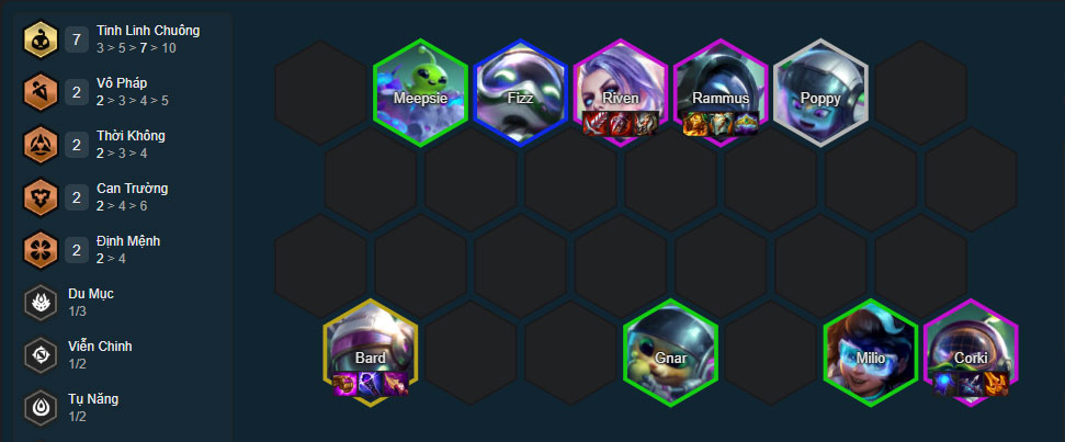 Đội hình Corki Tinh Linh Chuông DTCL mùa 17 mới nhất