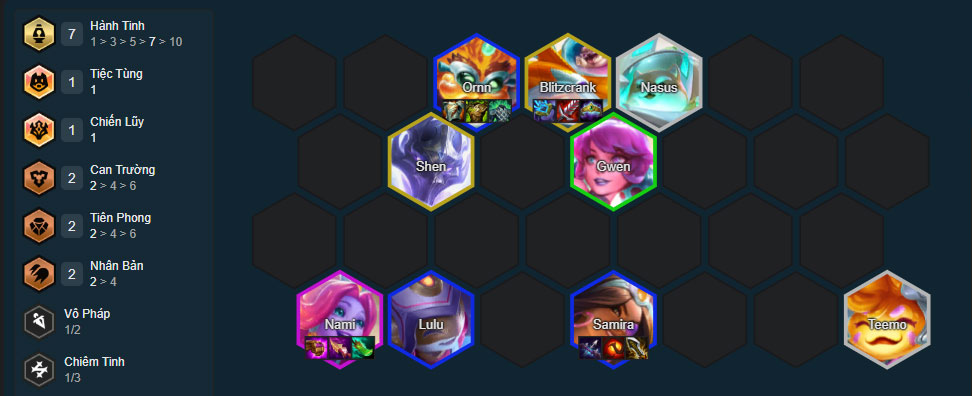 Đội hình Nami Hành Tinh DTCL mùa 17 mới nhất