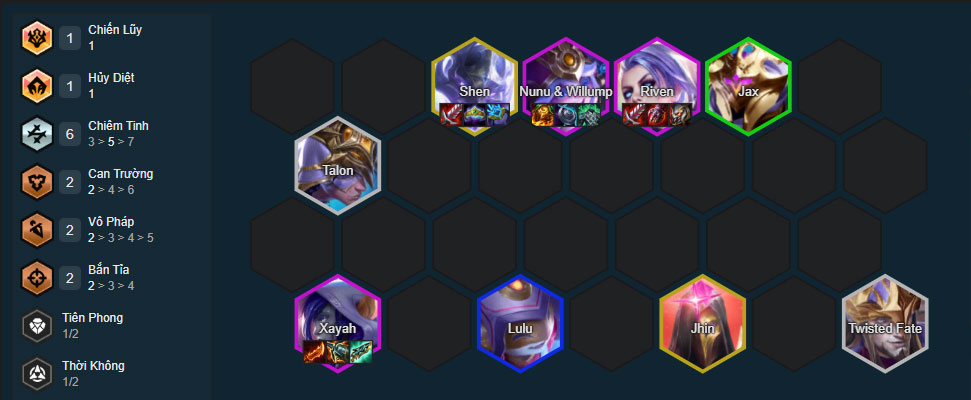 Đội hình Xayah Chiêm Tinh DTCL mùa 17 mới nhất