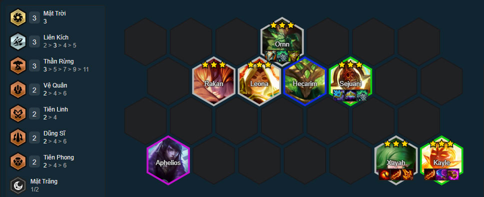 Đội Hình Kayle Mặt Trời DTCL Mùa 18 mới nhất