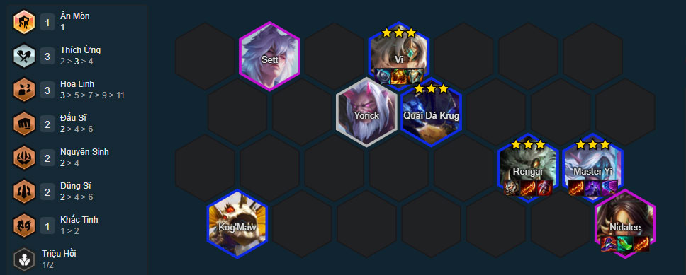 Đội hình Master Yi + Rengar Reroll Đội hình Master Yi + Rengar Reroll