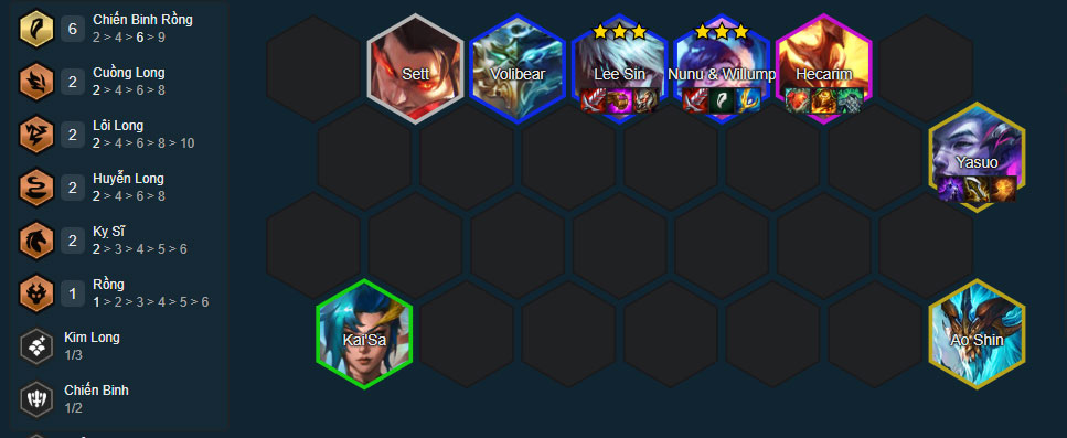 Đội hình Nunu Chiến Binh Rồng Đội hình Nunu Chiến Binh Rồng