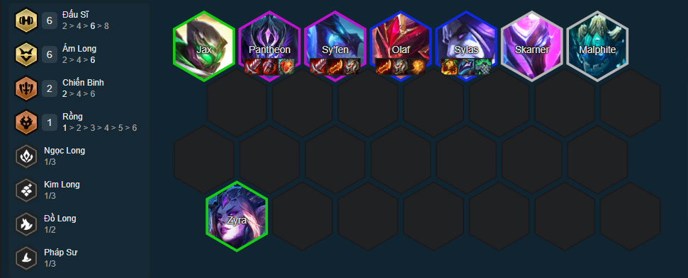 Đội hình Sy'fen Đấu Sĩ Ám Long Đội hình Sy'fen Đấu Sĩ Ám Long